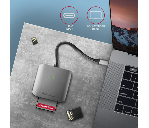 Axagon CRE-S3C SuperSpeed USB-C UHS-II czytnik - 1485432 - zdjęcie 3
